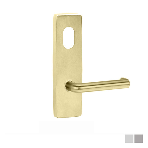 Lockwood Door Handle Square End Plate With Cylinder Hole & 144 Lever - Available in Various Finishes