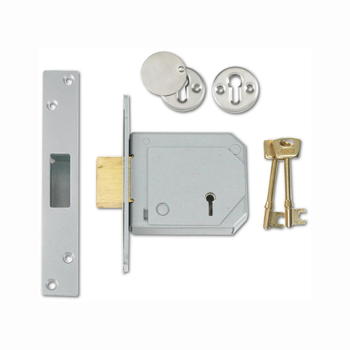 Chubb Union C-Series 5 Lever Mortice Door Lock Deadlock 80mm Satin Chrome 3G114E/80/SC