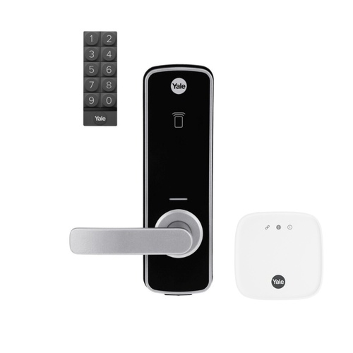 Yale Unity Entrance Smart Lock Fire Rated with Connect Plus Hub 2 and Smart Keypad Silver