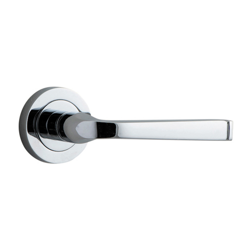 Iver Annecy Door Lever Handle on Round Rose Chrome Plated 0324
