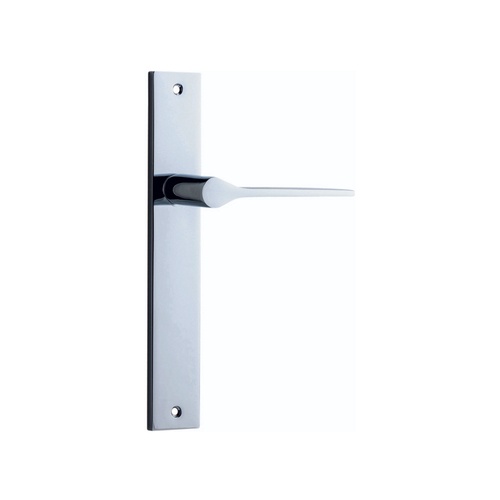 Iver Como Door Lever Handle on Rectangular Backplate Passage Polished Chrome 11754