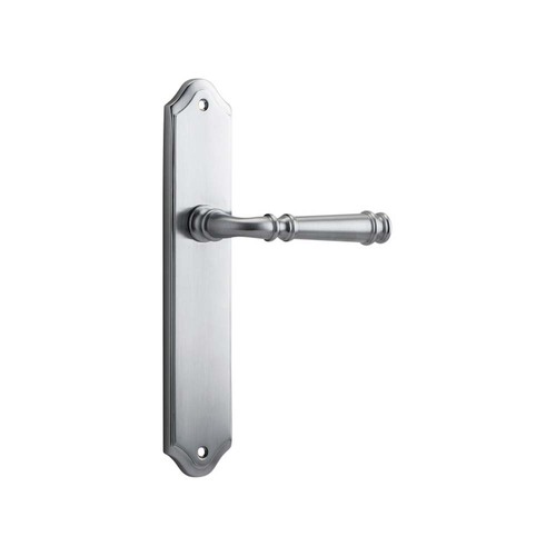 Iver Verona Lever Handle on Shouldered Backplate Passage Brushed Chrome 12218