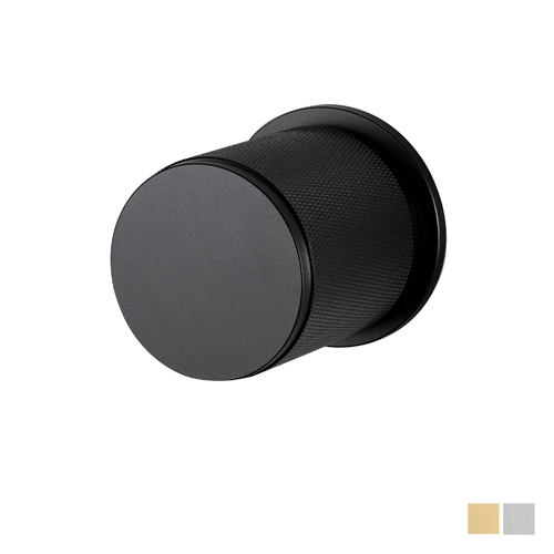 Buster and Punch Door Knob on Round Rose Cross-Knurl Pattern - Available in Various Finishes