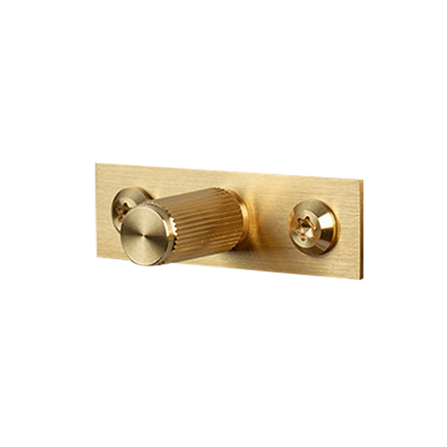 Buster and Punch Linear Furniture Knob Set with Back Plate 12mm Brass GFK-05321