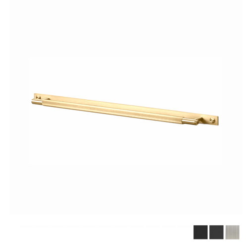 Buster and Punch Linear Cabinet Pull Bar Handle with Plate - Available in Various Finishes and Sizes