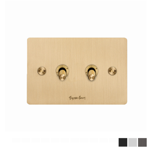 Buster and Punch 2G Toggle Switch Solid Metal Flat Plate - Available in Various Finishes