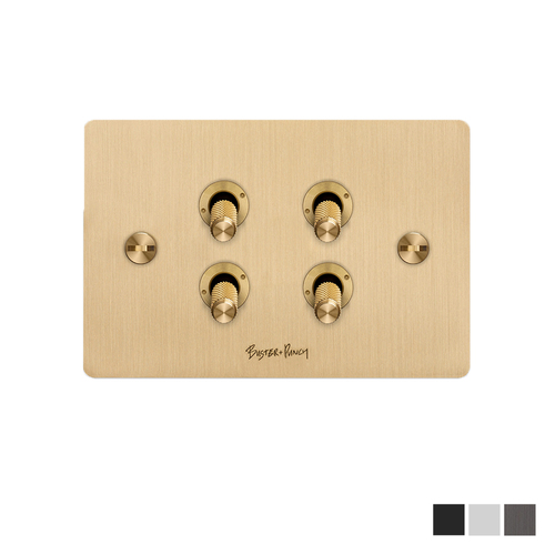 Buster and Punch 4G Toggle Switch Solid Metal Flat Plate - Available in Various Finishes