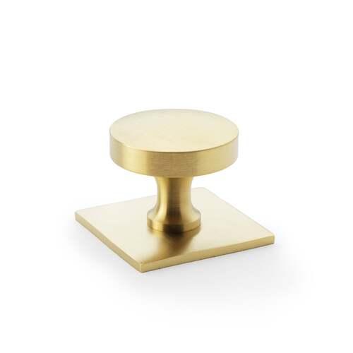 Castella Hastings Cabinet Knob on Backplate 38mm Satin Brass PVD 803.038.35PVD