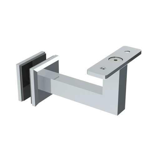 Emro Commercial Square Bracket For Glass Flat Top Polished Stainless Steel SS620GFT