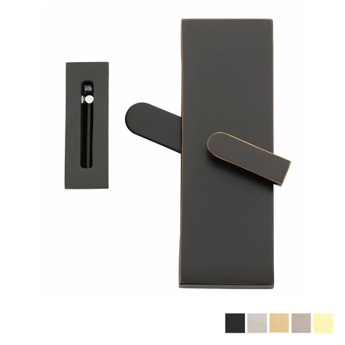 Emtek Modern Rectangular Barn Door Privacy Lock with Strike - Available in Various Finishes