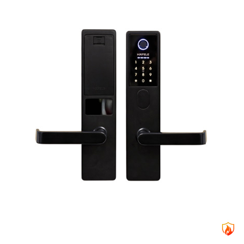 Hafele Genesis Digital Smart Lock Door Lever Fire Rated Matt Black 912.20.786