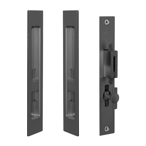 Halliday & Baillie Sliding Door Set Flush Pull Snib Both Sides 310mm Black Chrome HB1484 KC