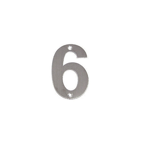 Mappas Door House Number #6 Visible Fix 50mm 304 Grade Stainless Steel SN056