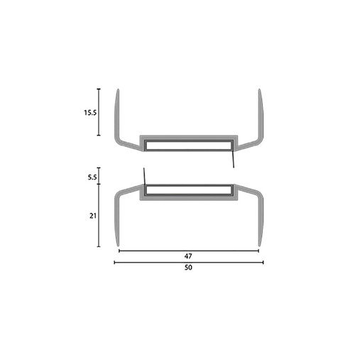 Kilargo Meeting Stile Seal Set for Double Action Fire Door 2135mm FDMS-2135BB