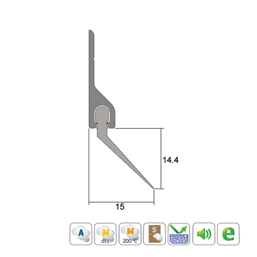 Kilargo IS5177AAMsi Antimicrobial Angled Silicone Seal 5000mm Clear Anodised IS5177AAMsi-5000CA