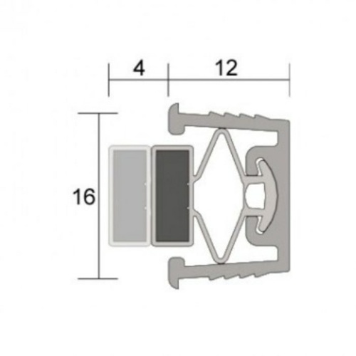 Kilargo IS6020 Magnetic seal for rebating meeting stiles 1000mm Clear Anodized