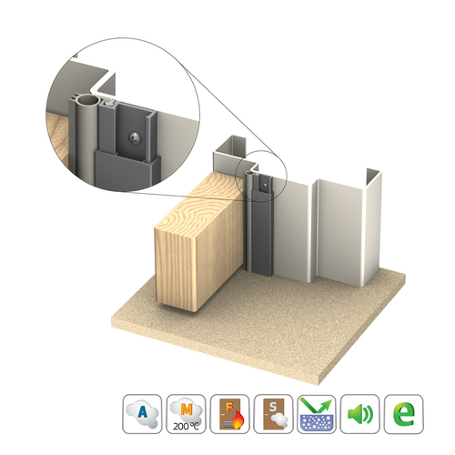 Kilargo IS7010AMsi Antimicrobial Door Perimeter Seal Long Single Door Set Clear Anodised IS7010AMsi-LSDS-CA