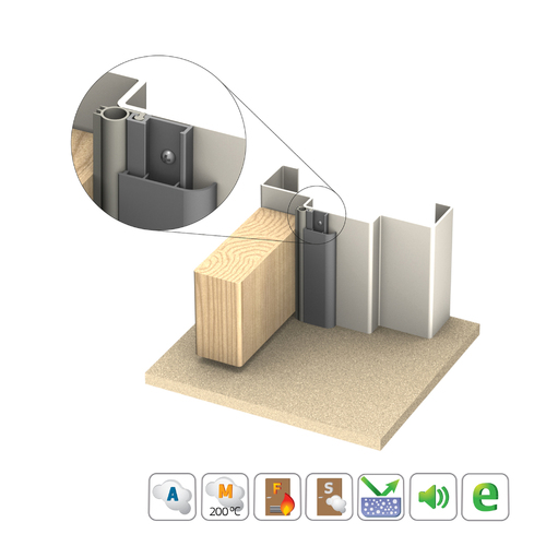 Kilargo IS7020AMsi Antimicrobial Door Perimeter Seal Long Double Door Set Clear Anodised