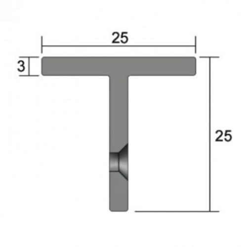 Kilargo Aluminium T section Astragal Seal 2250mm Clear Anodised IS7062 IS7062-2250CA