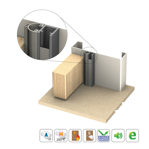 Kilargo IS7080AMsi Antimicrobial Door Perimeter Seal Long Double Door Set Clear Anodised IS7080AMsi-LDDS-CA