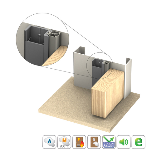 Kilargo IS7195AMsi Antimicrobial Acoustic Perimeter Seal Long Single Door Set IS7195AMsi-LSDS-CA