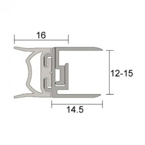 Kilargo IS7310si Adjustable Aluminium Meeting Stile for Glass Doors 2000mm IS7310si-2000CA