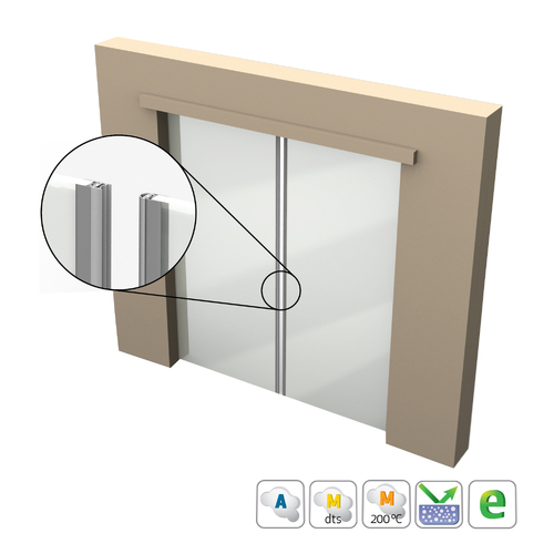 Kilargo IS7310si Adjustable Aluminium Meeting Stile for Glass Doors 4000mm IS7310si-4000CA