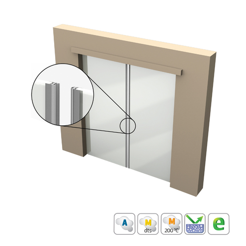 Kilargo IS7320si Adjustable Aluminum Meeting Stile and Edge Seals Clear Anodised 2000m