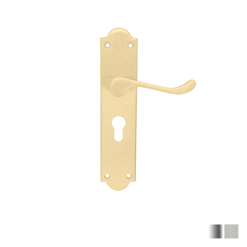 KR Lucas Pavtom Door Lever Handle with Euro Keyhole 48mm - Available in Various Finishes