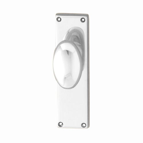 Restocking Soon: ETA Early January - KR Lucas Pavtom Oval Door Knob on Rectangular Short Plate Chrome Plated 7507/0CP