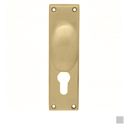 KR Lucas Pavtom Oval Door Knob Rectangular Short Plate Euro Keyhole - Available in Various Finishes