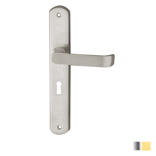 KR Lucas Pavtom Wide Door Lever Handle on Seri Long Plate Bit Key - Available in Various Finishes