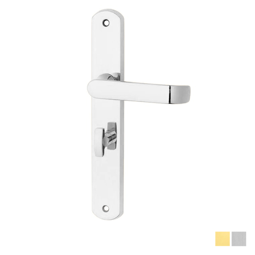 KR Lucas Pavtom Wide Door Lever Handle on Seri Long Plate Privacy - Available in Various Finishes