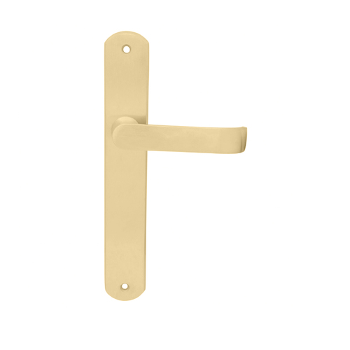 KR Lucas Pavtom Seri Wide Door Lever Handle 225x35mm Polished Brass 77910 PB