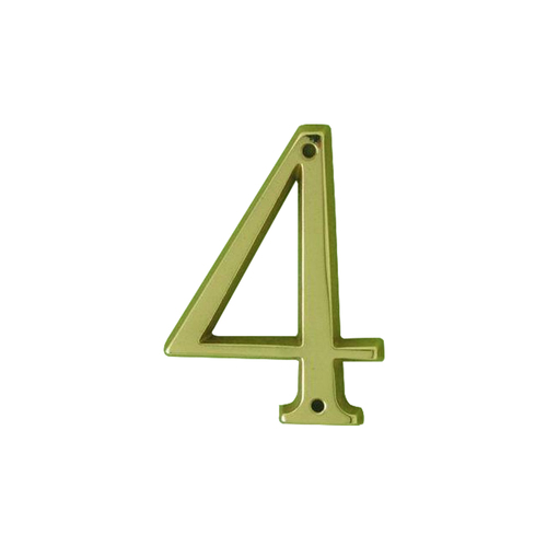 Pavtom House Number 4 Polished Brass 80mm Height 9001-PB-4