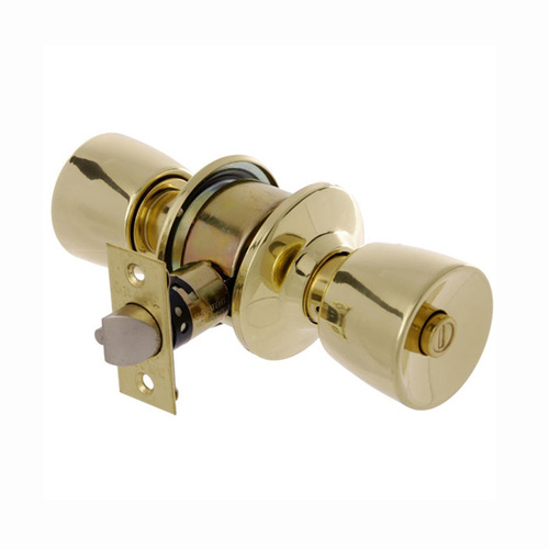 Brava Urban Cylindrical Tulip Entrance Knob Set 60/70mm Backset Polished Brass BRC6700B