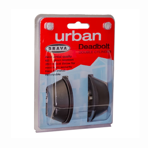 Brava Urban Deadbolt Double Cylinder 60/70mm Backset Matt Black D3X92DP