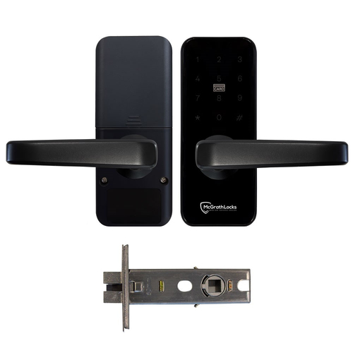 McGrath Albion Smart Digital Door Lock with 60mm Backset Tubular Latch Matt Black MLALBBKT60