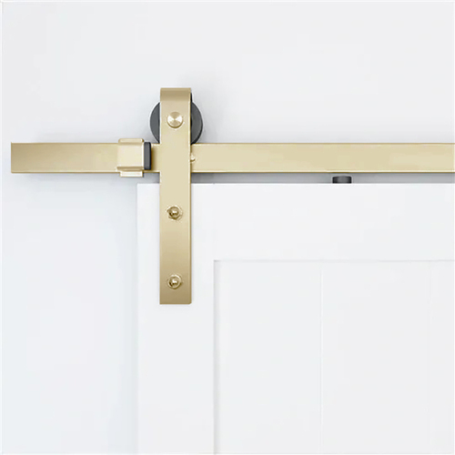 Restocking Soon: ETA End September - Mappas Barn Door Track Kit 2.5M Satin Brass Suits Doors <1.25M Inc Hangers BT10025B *Track System Only*