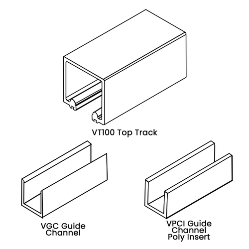 McCallum VIO Folding Door 100kg Track and Channel Kit 3000mm Clear Anodised VT100K30SNA