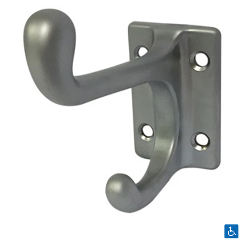 Metlam Double Coat Hook Satin Chrome Plate 204_HOOK_SCP