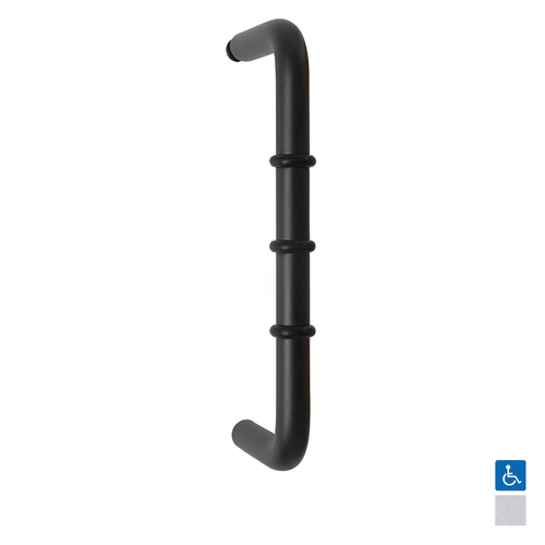 Metlam D Handle with Rubber Stopper - Available in Various Finishes