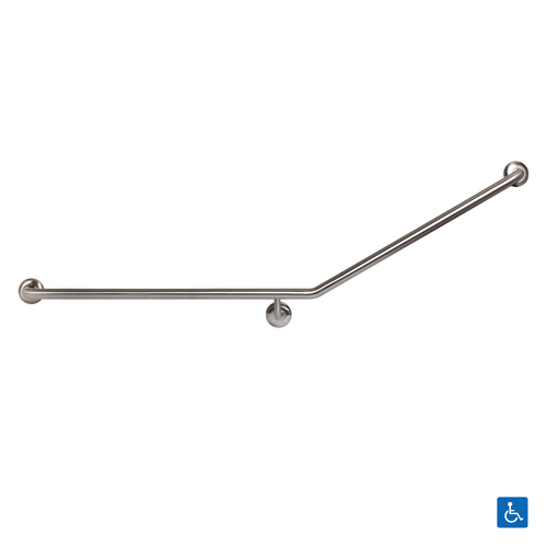 Metlam Grab Rail 30 Degree Side Wall Left Hand 840mm Satin Stainless Steel MLR101X_SS