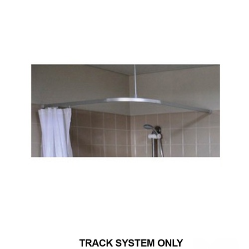 Metlam L Bend Shower Curtain Track System 1200x1200mm Anodised Aluminium