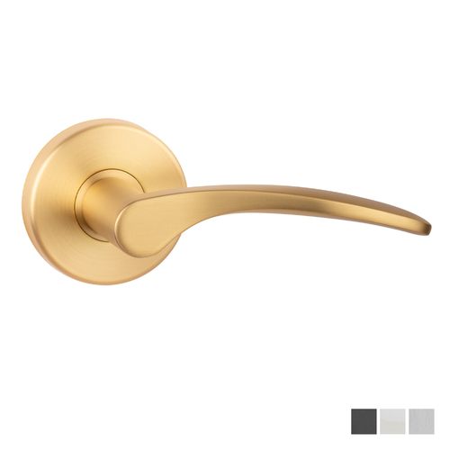 N2lok Curva Door Lever Handle on Round Rose Passage - Available in Various Finishes