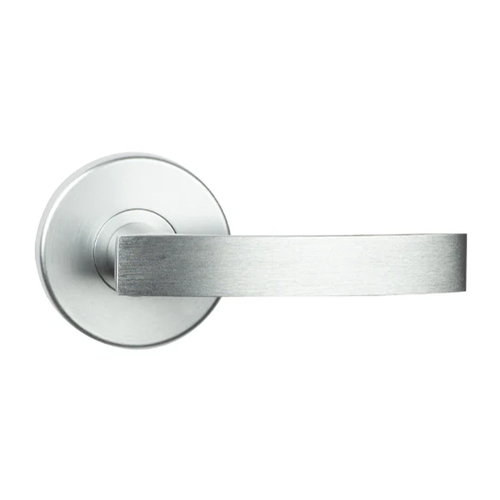 N2lok Novum Door Lever on Round Rose Passage Set Satin Chrome 545 NO SCP BP