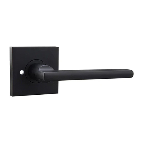 N2lok Decorus Door Lever Privacy Set Square Rose Box Pack Matt Black 555S DE MB BP