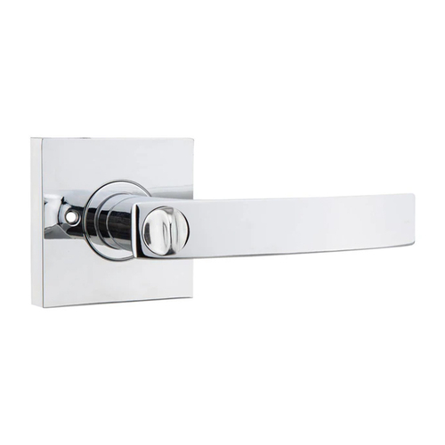 N2lok Novum Door Lever on Square Rose Privacy Set Polished Chrome 555S NO PC BP