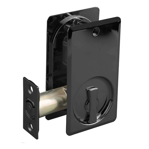 N2lok Lockable Cavity Sliding Door Lock Square Clear Pack Matt Black 66SPDLMBCP