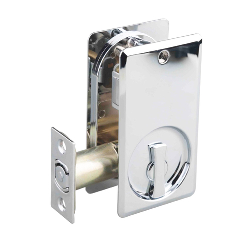 N2lok Lockable Cavity Sliding Door Lock Square Box Pack Polished Chrome 66SPDLPCBP